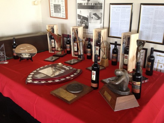 The awards table. Some very impressive trophies.